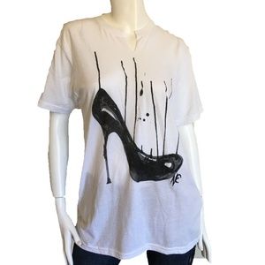NWT! JET John Eshaya T-Shirt w/ High Heel Shoe M/L